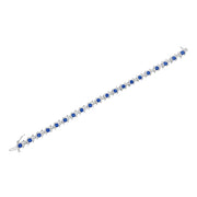 Sterling Silver Blue Sapphire and Diamond S-Link