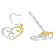 10K Yellow Gold Heart Dangle Earrings