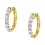 10K Two-Toned Gold 1/4ct TDW Diamond Hoop Earring