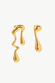 Gold Plated Geometric Mismatched Earrings