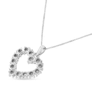 Sterling Silver 1/3 ct TDW  Diamond Heart Pendant