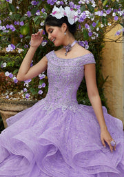 Light Purple Quinceanera Ball Gown with Detachable Sleeves