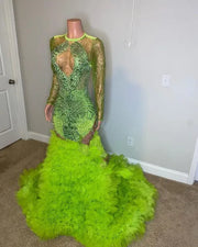 2024 Glam: Fruit Green Mermaid Evening Dress