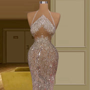Luxury Beaded Long Sleeves Evening Gown