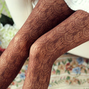 Sexy Women Mesh Pantyhose Stockings Carving Women Tights Lace Woman Silk Stockings  Hollow Out Tight Woman Tattoo Collant Femme