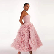 J2602 Colorful Summer Baby Pink Tulle Girls Birthday Party Wearing Formal Evening Prom Gowns For Homecoming Free Shipping
