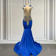 Glamour Unleashed: Diamond Blue 2024 Prom Elegance