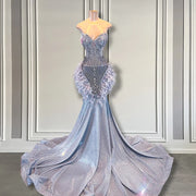 Silver Elegance: 2024 Sweetheart Prom Dress