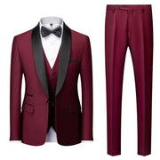 Men Suits 3 Pieces Slim Fit Casual Business Light Purple Shawl Lapel Formal Tuxedos for Wedding Groomsmen (Blazer+Pants+Vest)