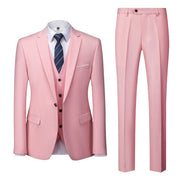 Men's Suit Business Casual Suit Wedding Groom One-button Dress Suit Three-piece Suit Costume Homme  Trajes Trajes De Hombre