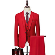 Men's Suit Business Casual Suit Wedding Groom One-button Dress Suit Three-piece Suit Costume Homme  Trajes Trajes De Hombre