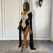 Black Velvet Beaded Crystal Birthday Dress