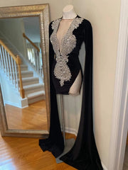 Black Velvet Beaded Crystal Birthday Dress