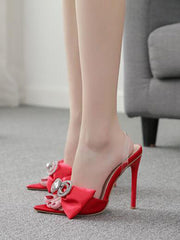 Sexy Point Toe Bow High Heels Sandals