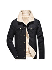 Winter Thicken Turn-Down Collar Solid Coat
