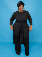 Solid Maxi Long Top Plus Size Two Piece Outfits