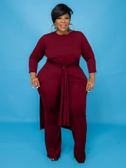 Solid Maxi Long Top Plus Size Two Piece Outfits