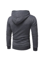 Casual Patch Long Sleeve Hoodie For Men