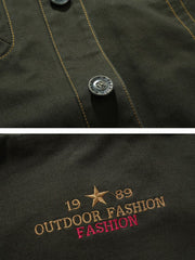 Fashion Patch Turndown Collar Mens Winter Jackets