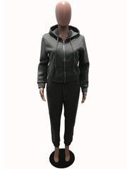 Plus Size Hooded Long Sleeve Exercise Clothes