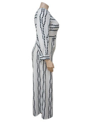 Polka Dots Casual Straight Plus Size Jumpsuits