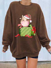 Christmas Cute Print Long Sleeve Sweatshirt For Women