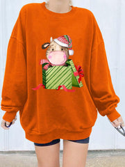 Christmas Cute Print Long Sleeve Sweatshirt For Women