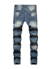 Trendy Contrast Color Jeans Pant For Men