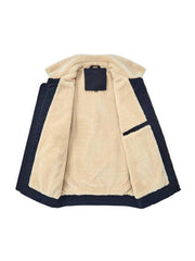 Winter Plush Thicken Polo Collar Cotton Coat