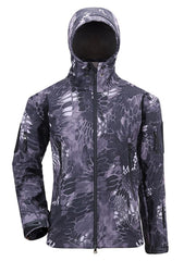 Animal Print Long Sleeve Waterproof Jacket For Men