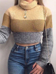 Winter Wear Color Block Ladies Sweater
