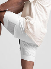 Jogger Gym White Wide Short Pant For Men