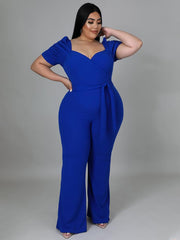 Stylish Solid Ruffled Trendy Plus Size Jumpsuits