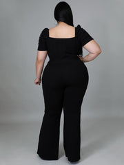 Stylish Solid Ruffled Trendy Plus Size Jumpsuits