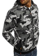 Fashion Camouflage Long Sleeve Hoodie Short Coat