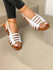 Hollow Out Woven Flats Sandals