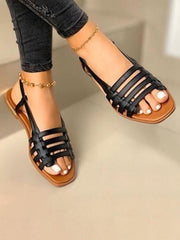 Hollow Out Woven Flats Sandals