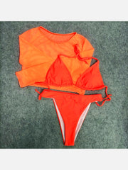 Pure Color Beach Three-Piece Bikini Sets