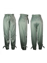 Simple Design Ruched Pure Color Casual Pants