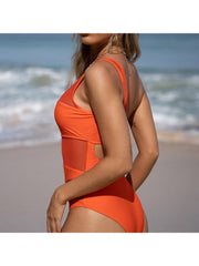 Women's Bikini Hollowed Out Look Through One-Shoulder