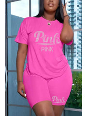 Hot Drilling  Loose T Shirts And Top Plus Size Sets