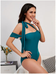 Women Sexy Sleeveless Solid One-piece Swimsuits