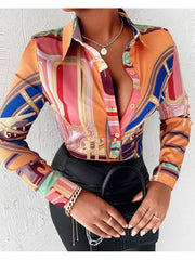 Casual Fashion Printed Long Sleeve Blouses
