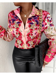 Casual Fashion Printed Long Sleeve Blouses