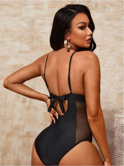 Patchwork Backless Sleeveless Sexy One Piece Swimsuits