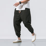 Summer Casual Linen Pure Color Cropped Pants