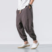 Summer Casual Linen Pure Color Cropped Pants