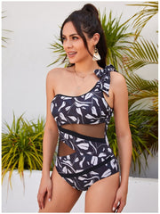 Sexy One-Shoulder Printing One-Piece Swimwear