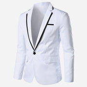Men's Contrast Color Lapel Long Sleeve Suit