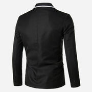Men's Contrast Color Lapel Long Sleeve Suit